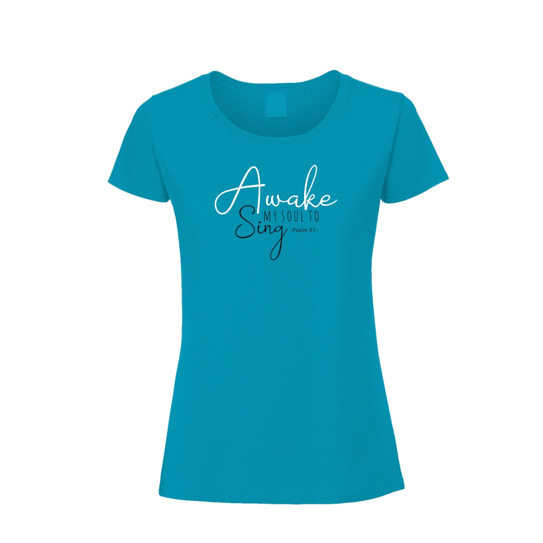 Awake my Soul – Christian Ladies T shirt (Turquoise)