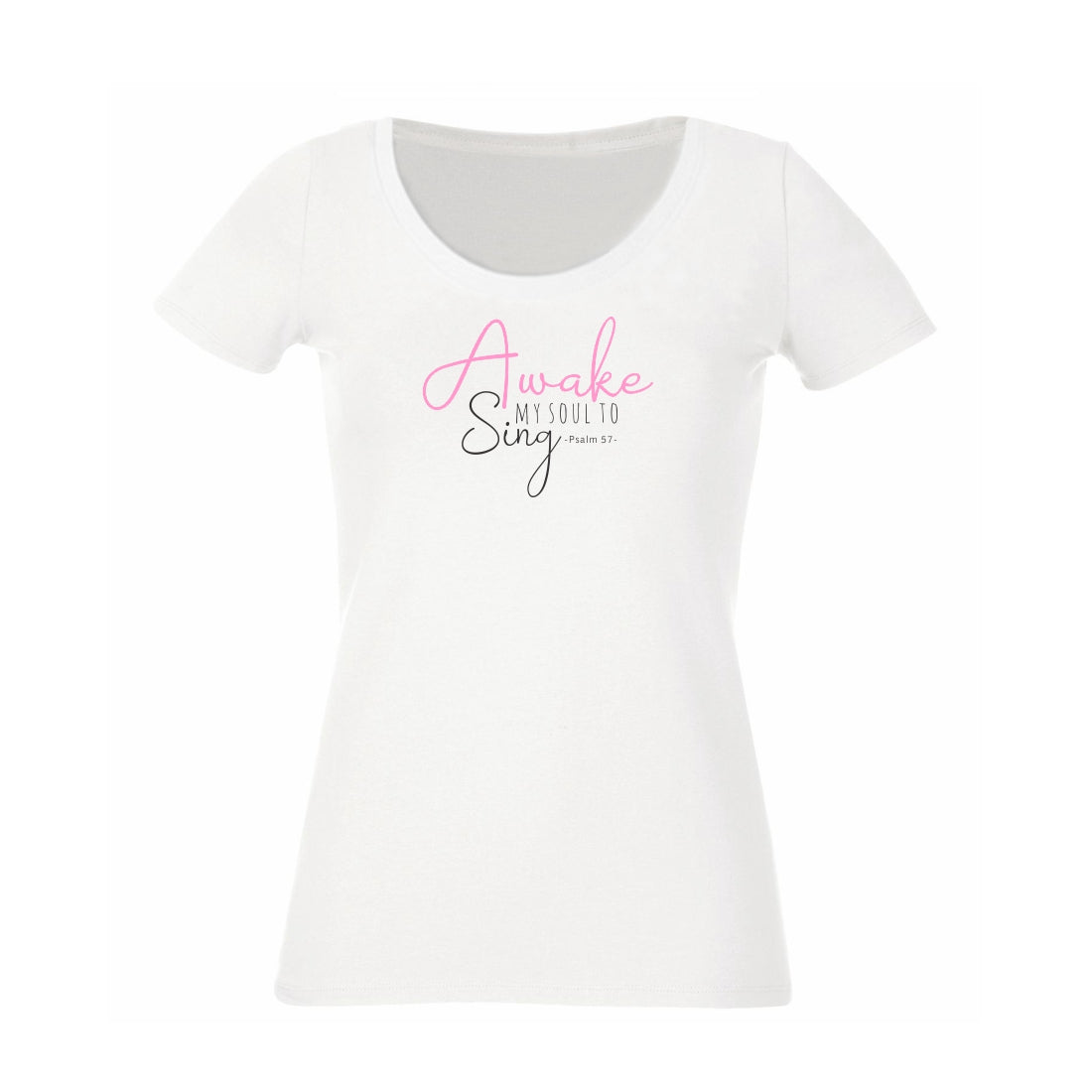 Awake my Soul – Christian Ladies T shirt (White)