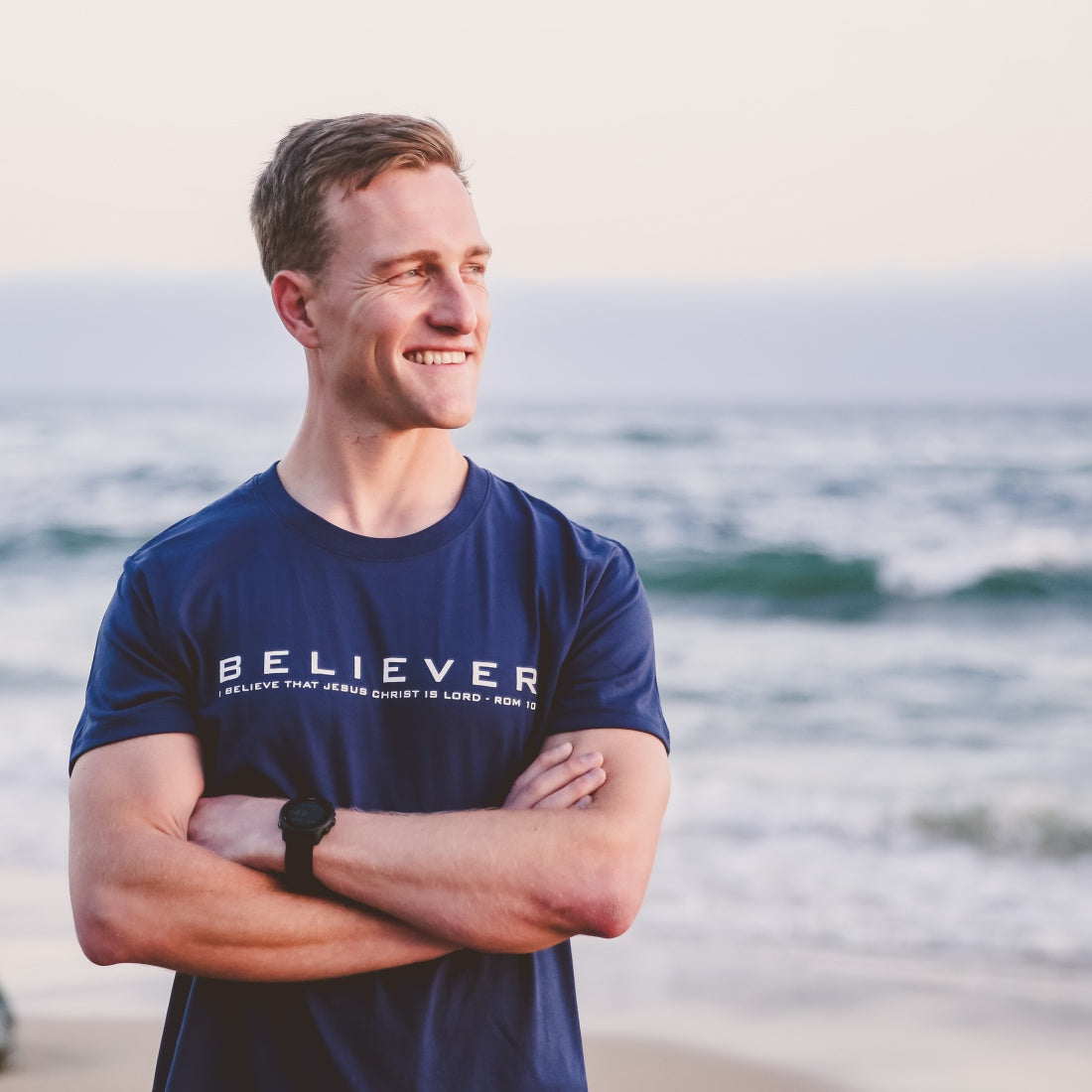 BELIEVER – Christian T shirt (Navy)