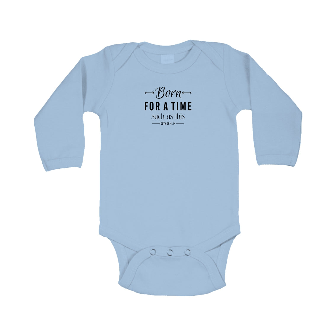 Born for a time such as this - Christian Baby Onesie (Blue LS)