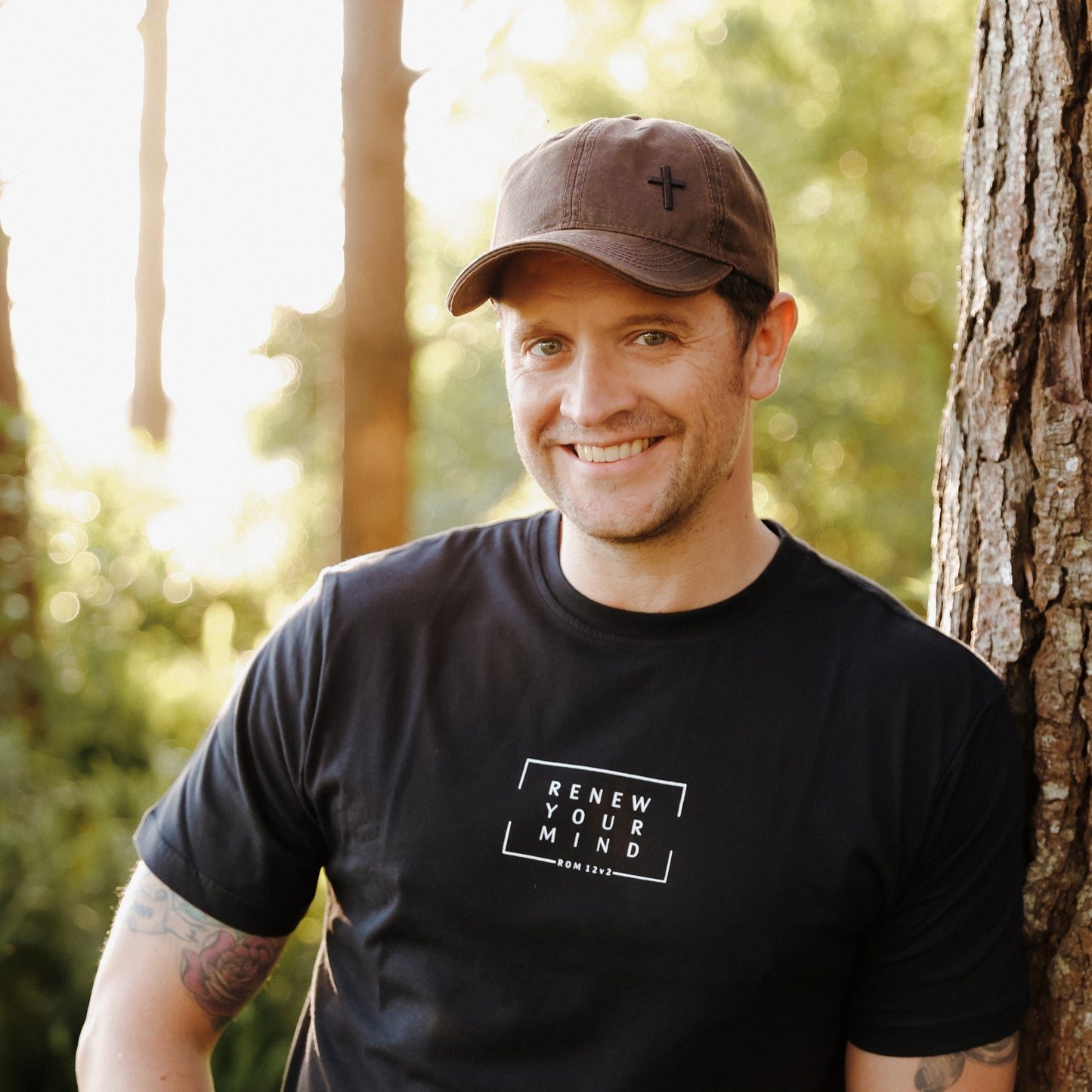 Cross - Christian Cap (Brown Oilskin)