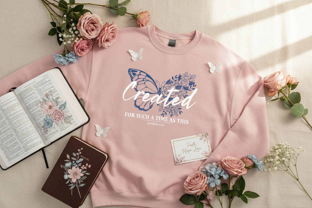 Created for a time - Christian Sweater (Dusty Pink)