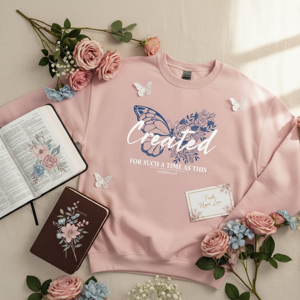 Created for a time - Christian Sweater (Dusty Pink)