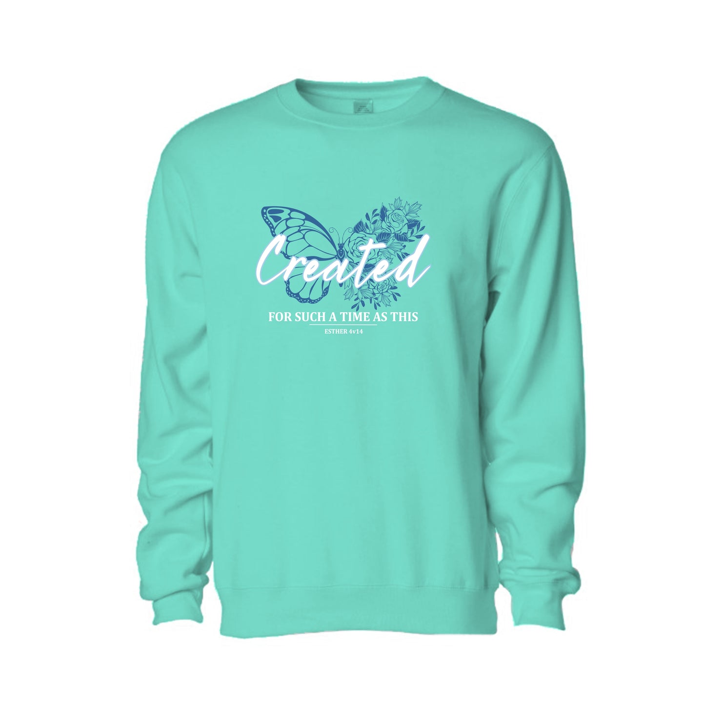 Created for such a time as this - Christian Sweater (Aqua)