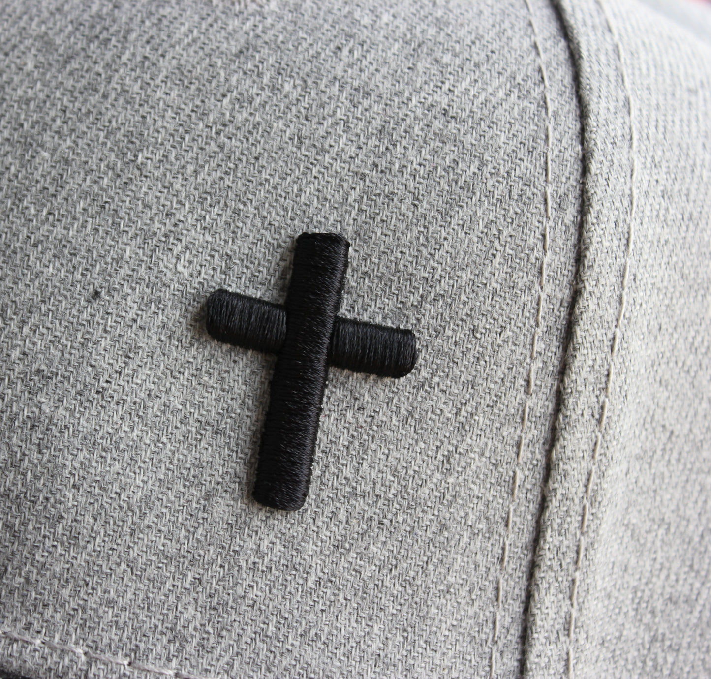 Cross - American Curve Christian Cap (Grey)