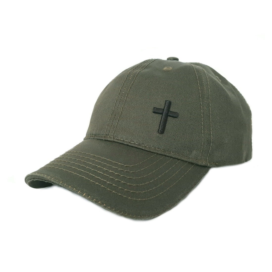 Cross - Christian Cap (Olive Oilskin)