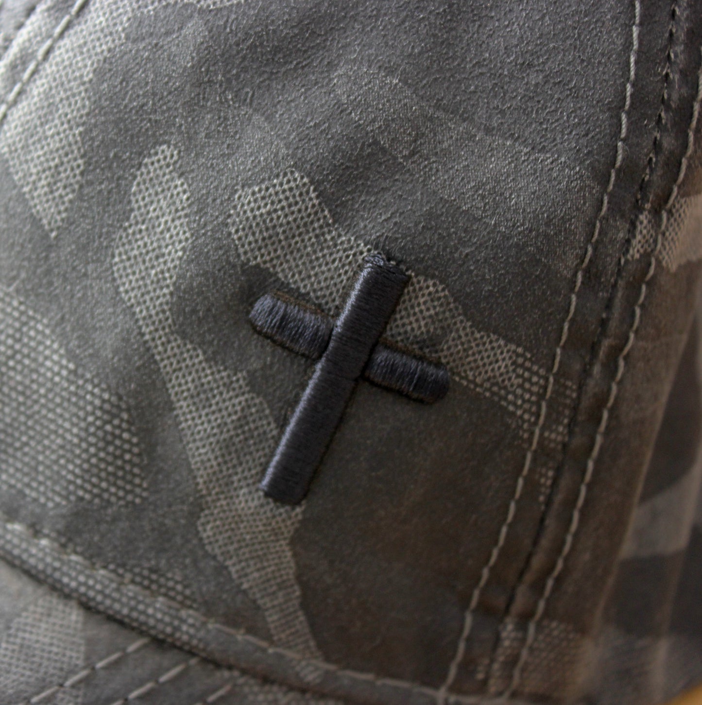 Cross - Christian Cap (Camo Charcoal Oilskin)