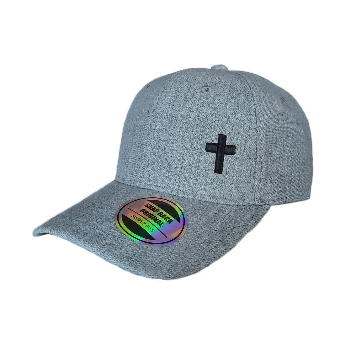 Cross - American Curve Christian Cap (Grey)