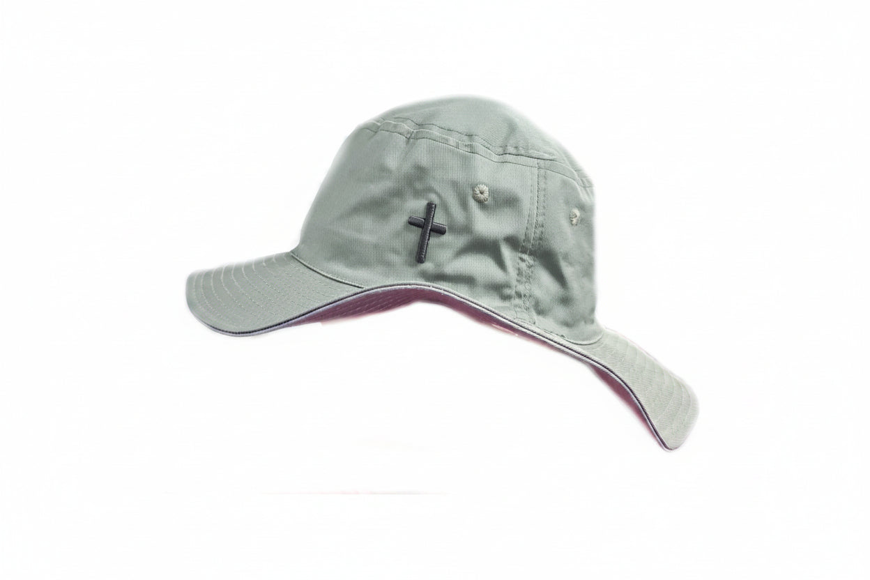 Cross - Christian Wide Brim Hat (Khaki)