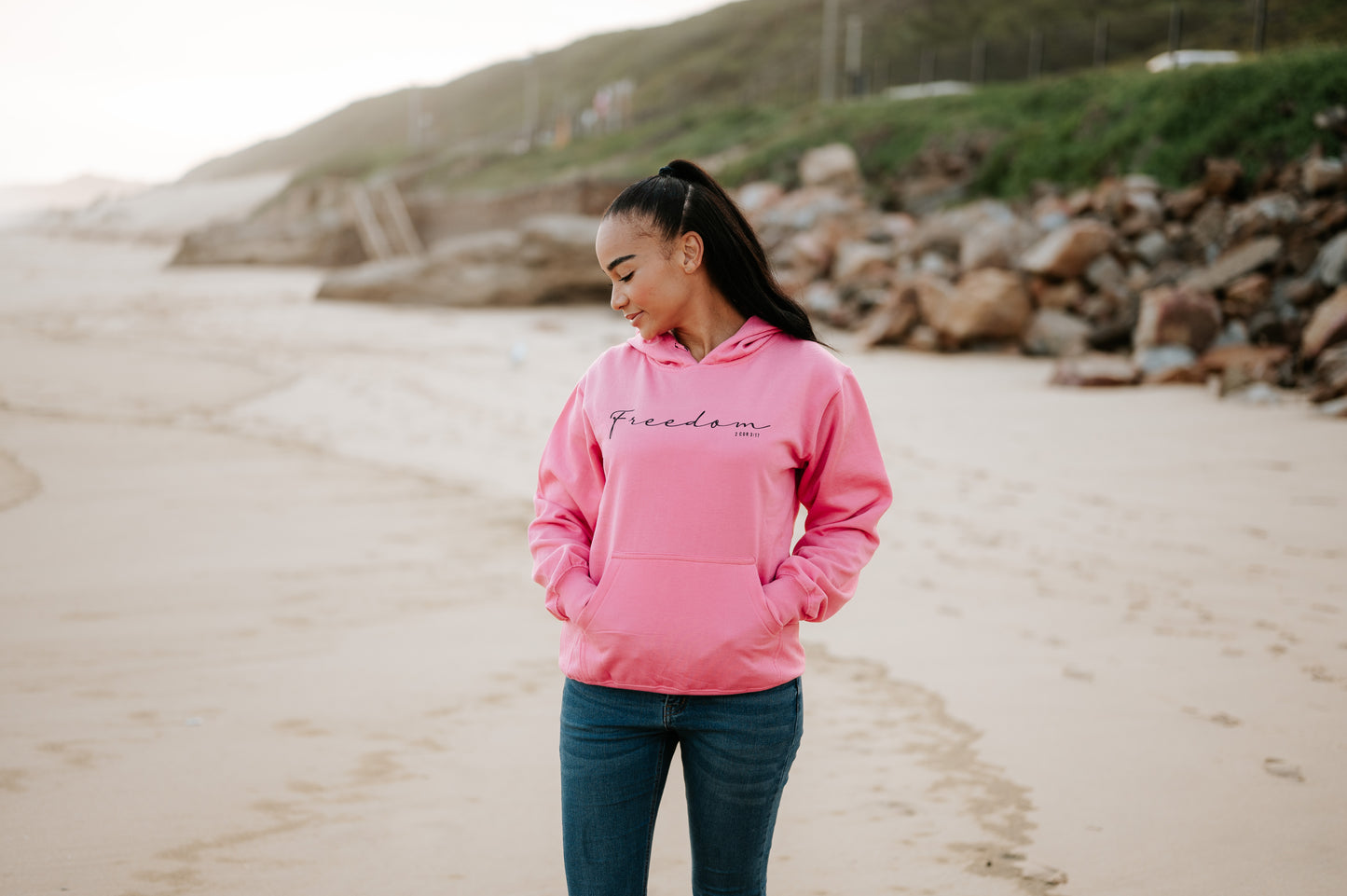 Freedom - Christian Hoodie (Dark Pink)