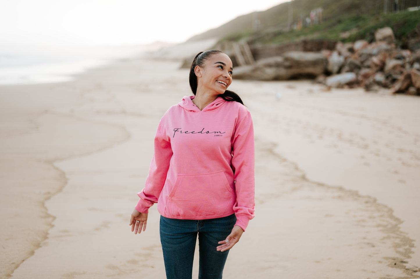 Freedom - Christian Hoodie (Dark Pink)