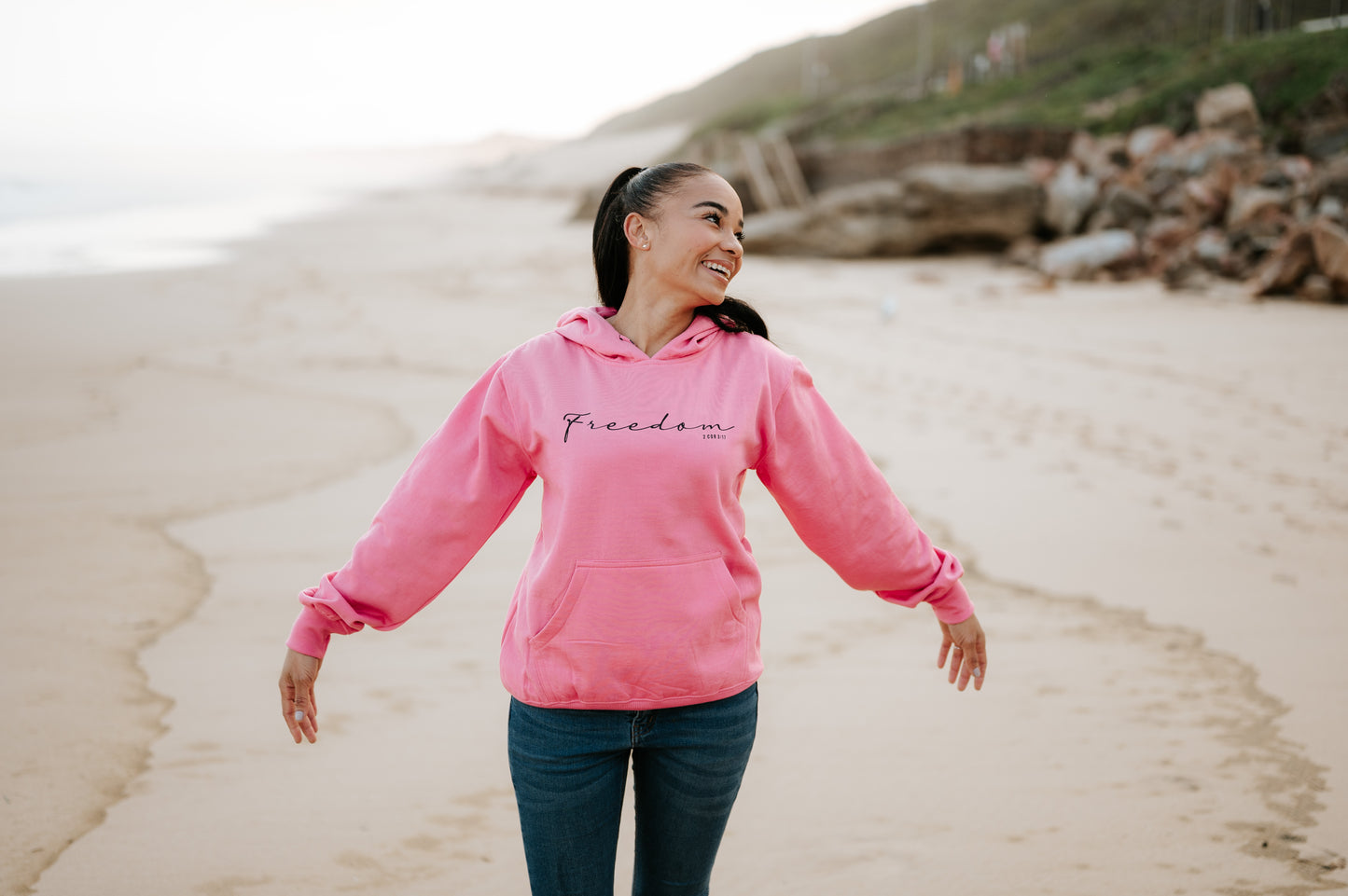 Freedom - Christian Hoodie (Dark Pink)