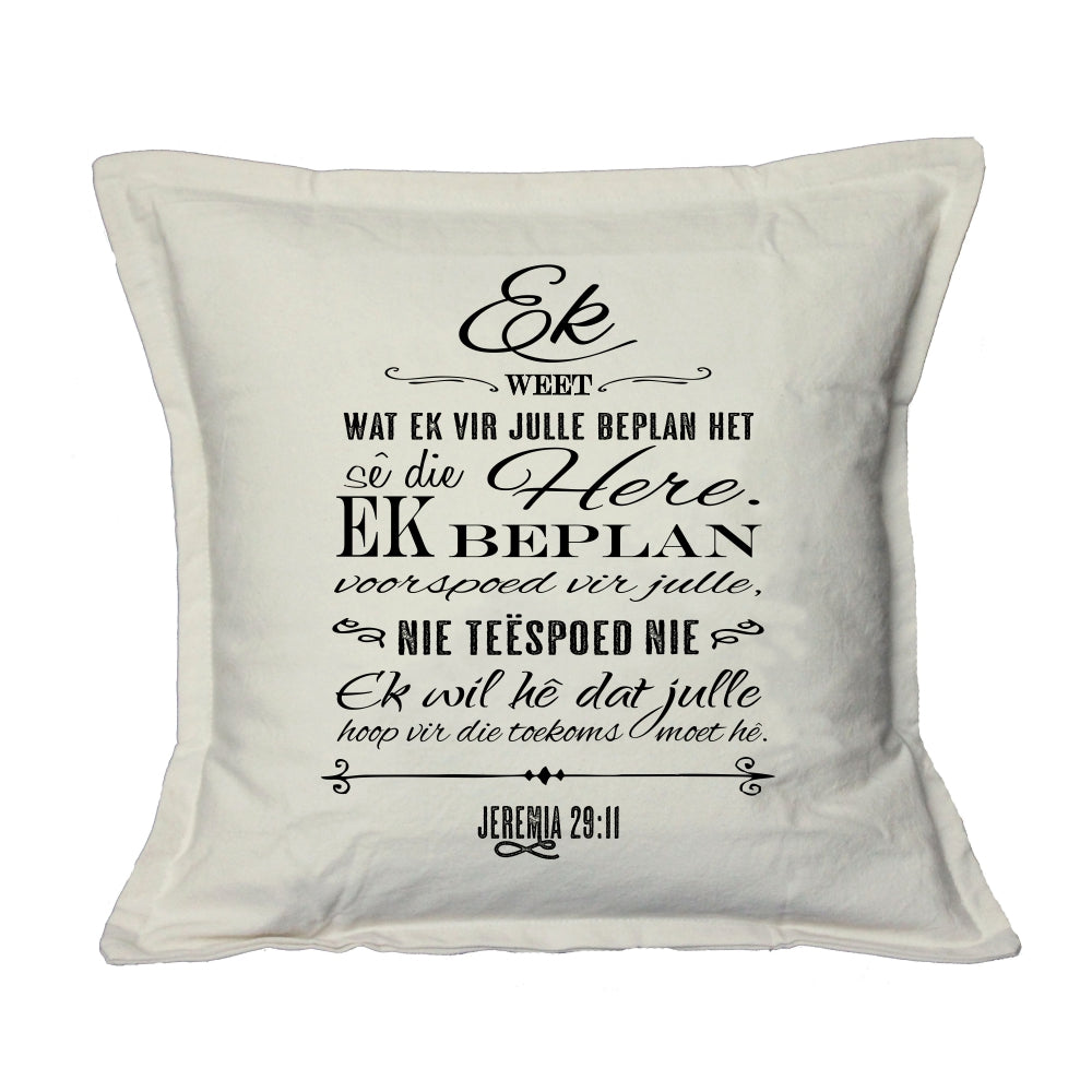 Ek weet - Christian Cushion Cover (Cream)