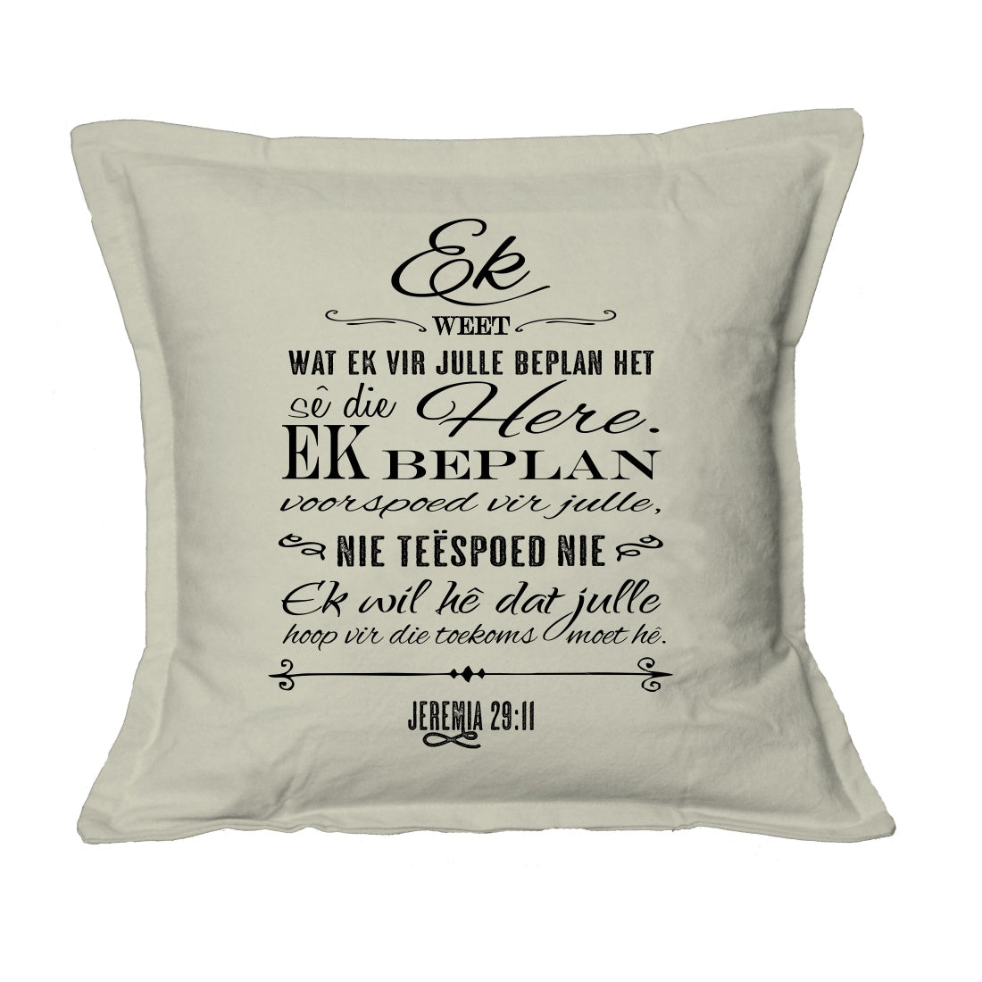 Ek weet - Christian Cushion Cover (Stone)