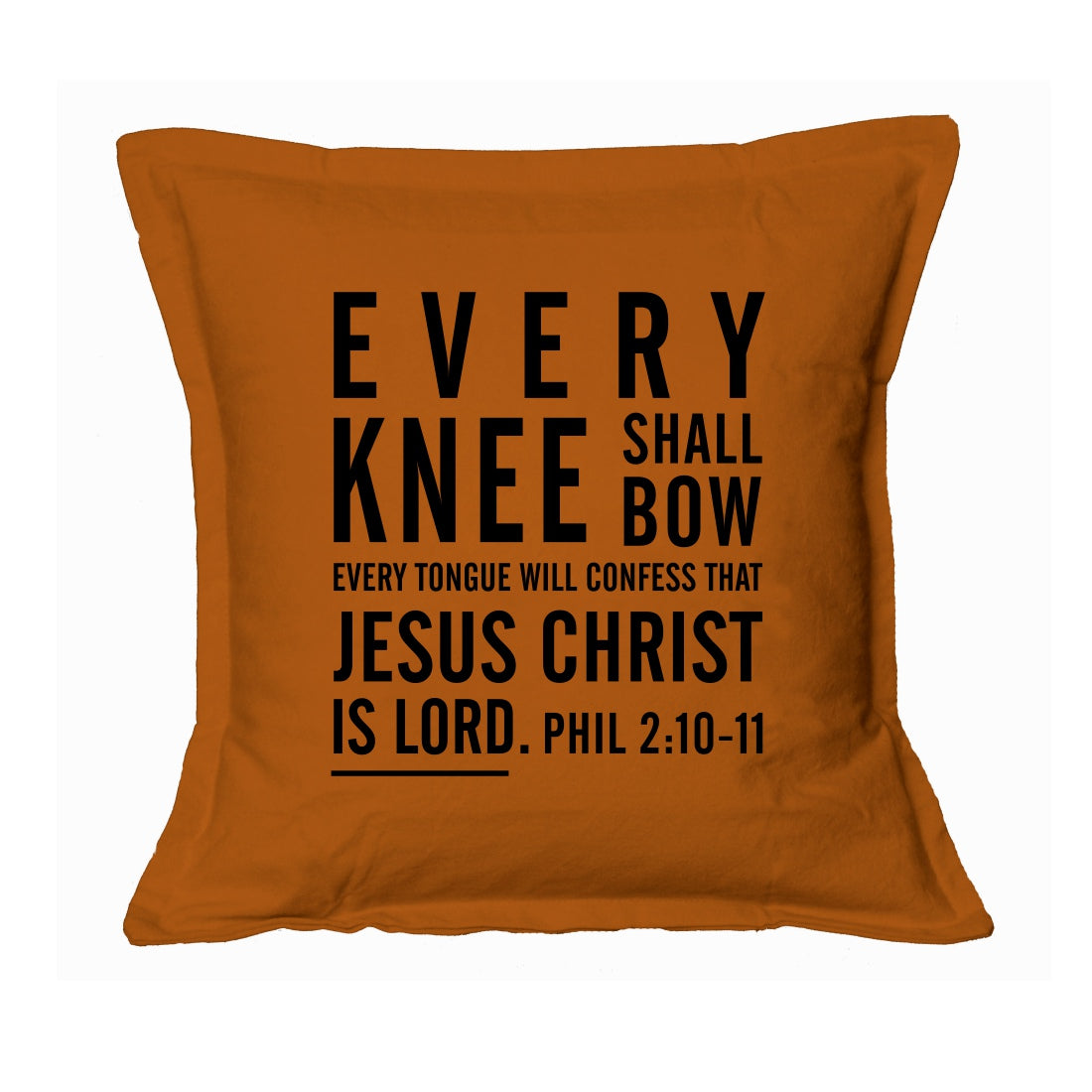 Every Knee shall bow - Christian Cushion Cover (Rust)