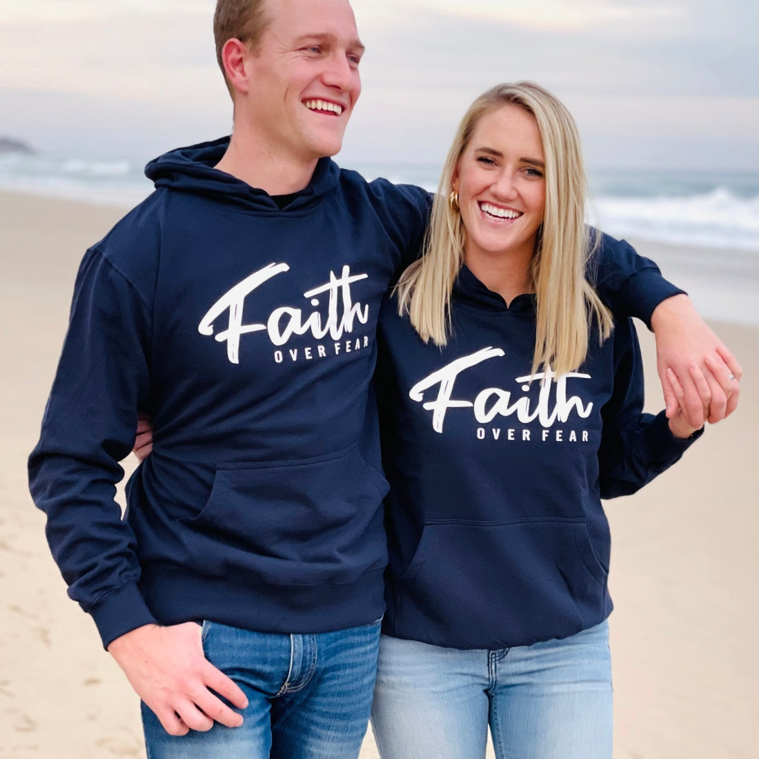 Faith over Fear - Christian Hoodie (Navy)