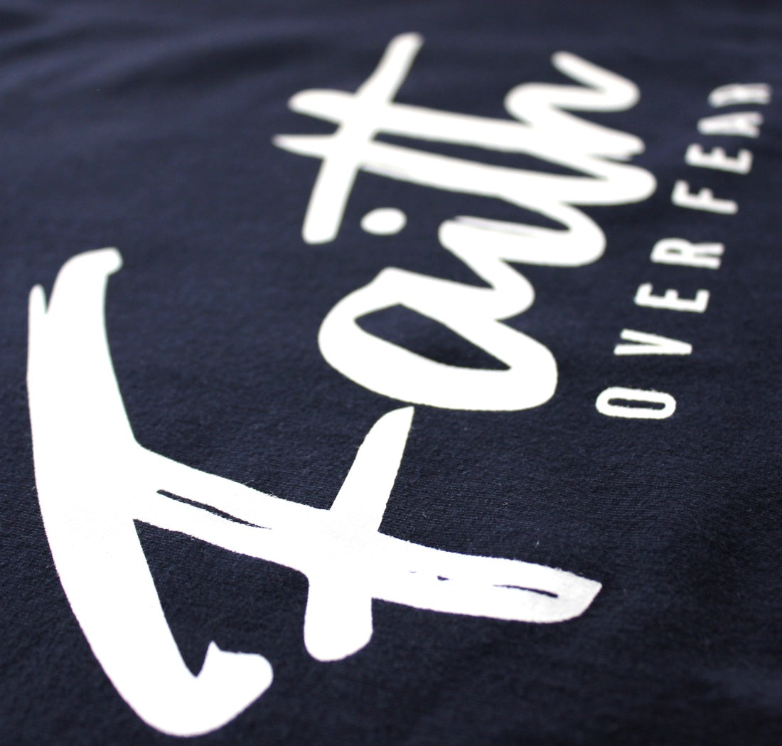 Faith over Fear - Christian Sweater (Navy)