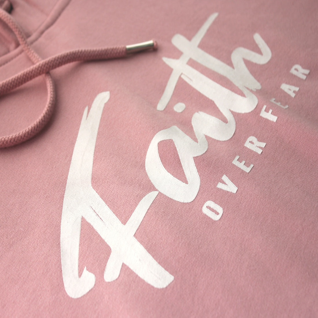 Faith over Fear - Christian Hoody (Dusty Pink)