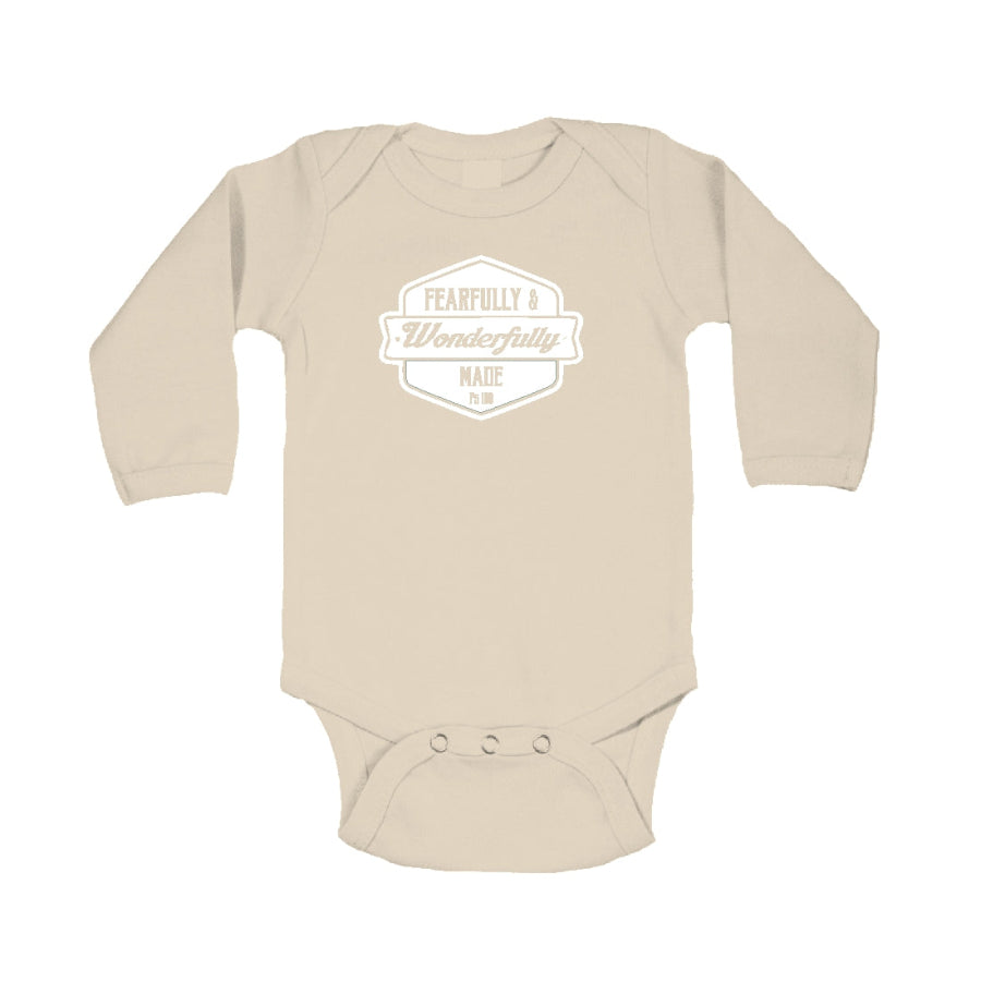 Fearfully and Wonderfully made-Christian Baby Onesie_Tan - South Africa