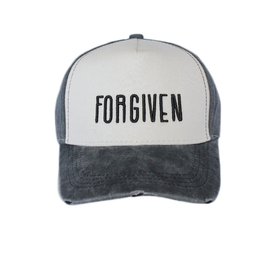 Forgiven -  Christian Cap (Black & Stone)