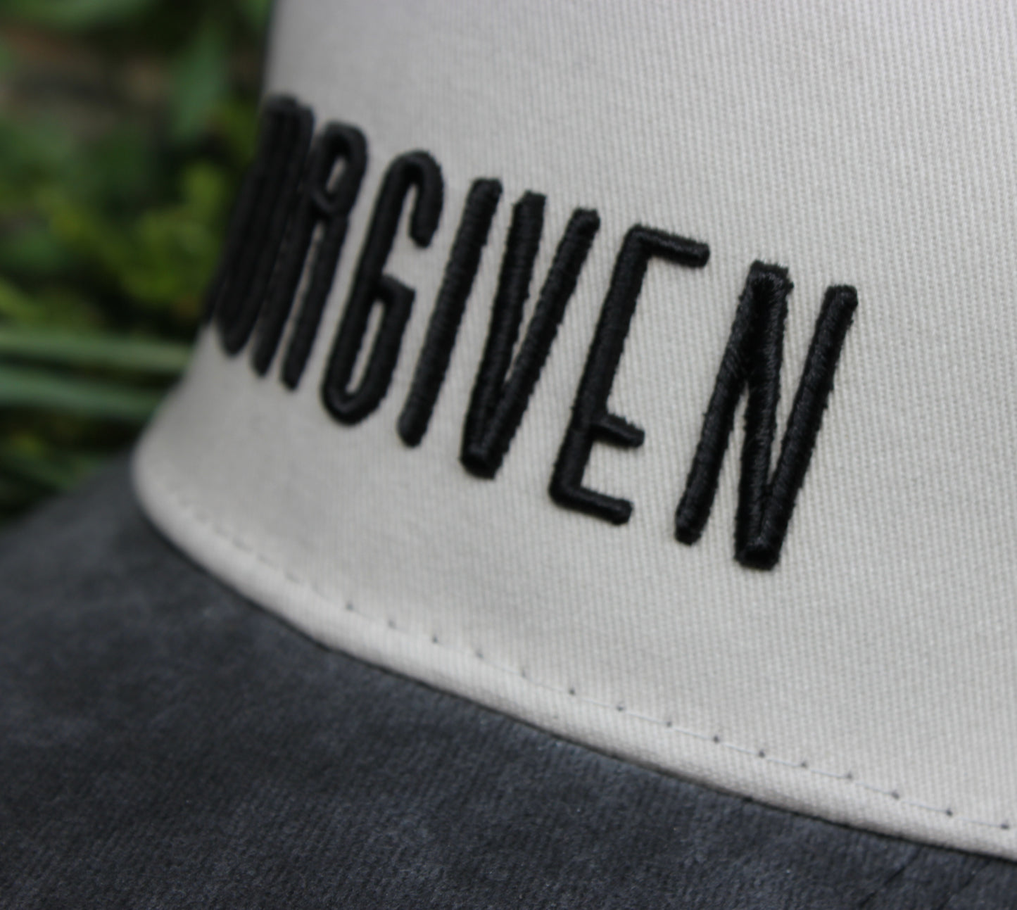 Forgiven - Christian Cap (Black & Stone)