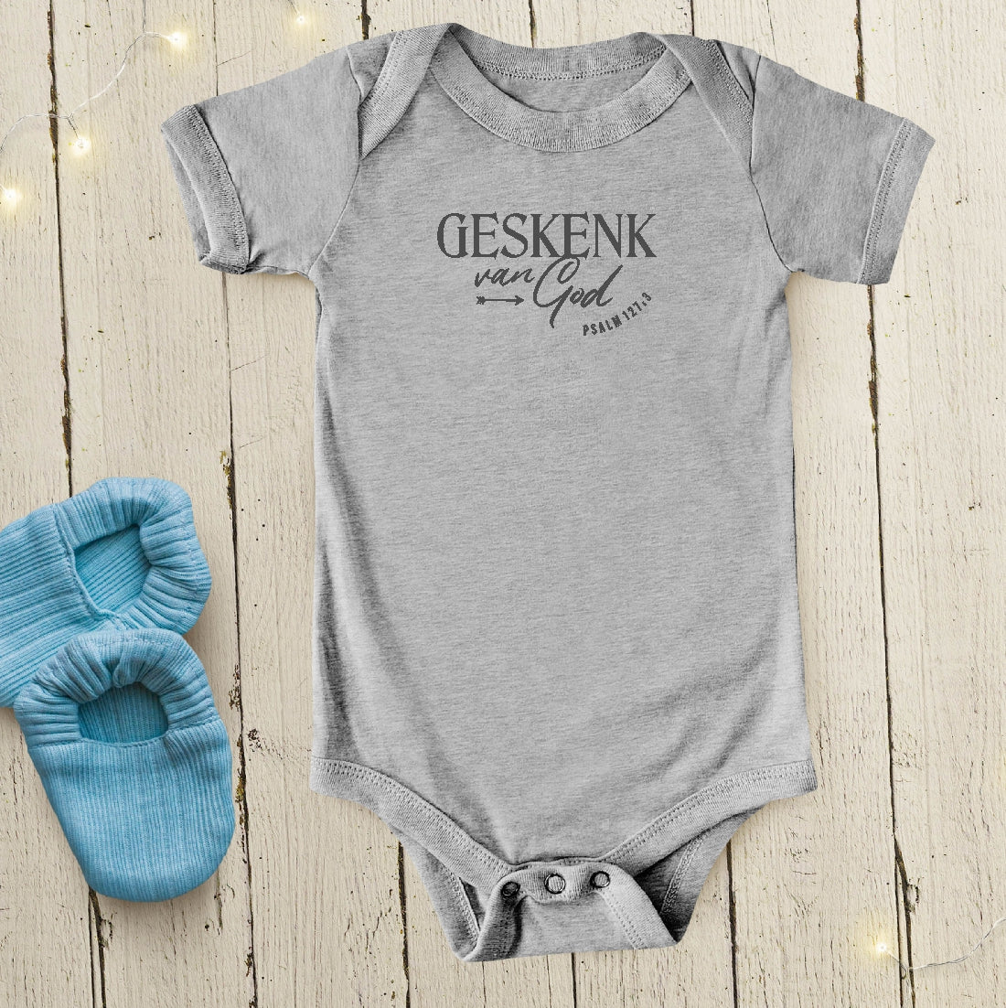 Geskenk van God - Christian Baby Onesie (Grey SS)