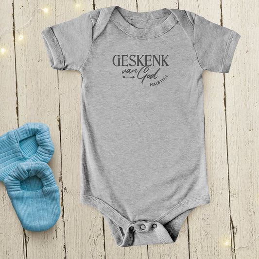 Geskenk van God -  Christian Baby Onesie (Grey SS)