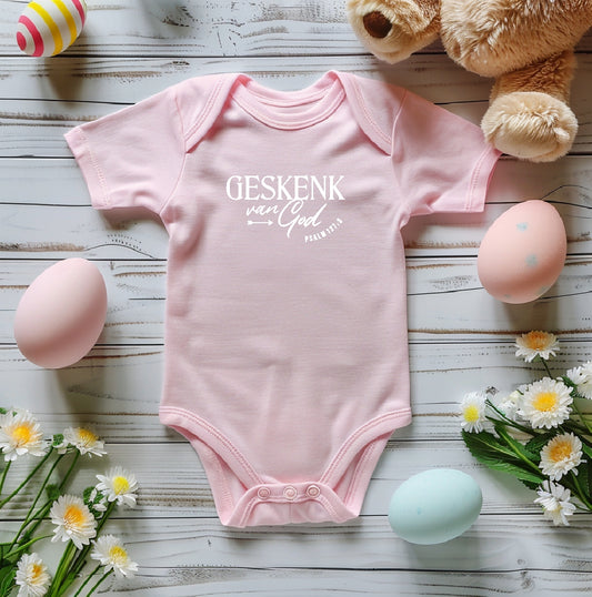 Geskenk van God- Christian Baby Onesie (Pink SS)