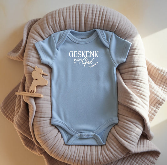 Geskenk van God- Christian Baby Onesie (Blue SS)