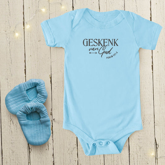 Geskenk van God - Christian Baby Onesie (Blue SS)