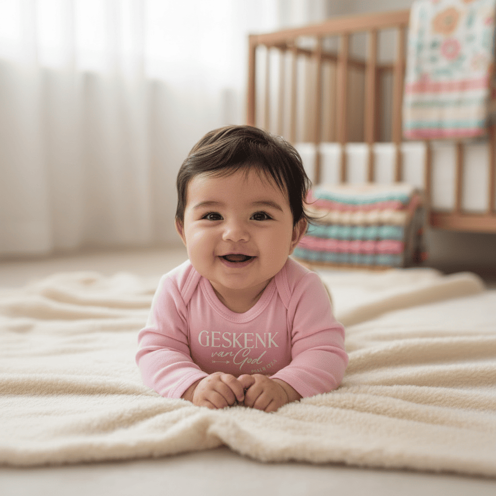 Geskenk van God - Christian Baby Onesie (Pink LS)