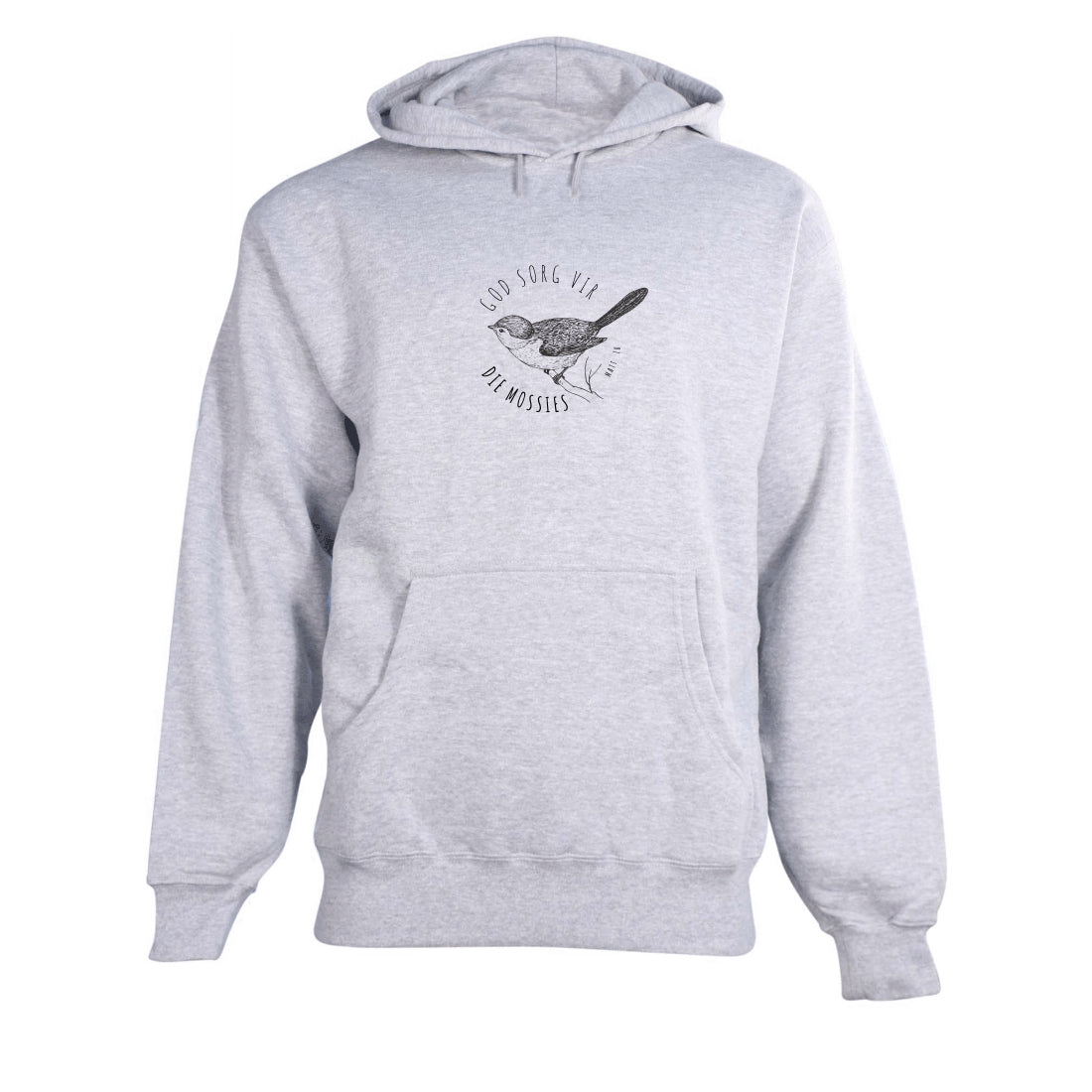 God sorg vir die Mossies - Christian Hoodie (Grey)