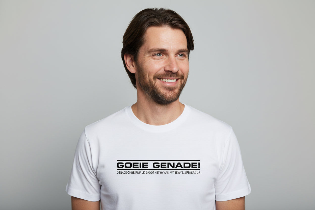 Goeie Genade - Christian T-shirt (White)