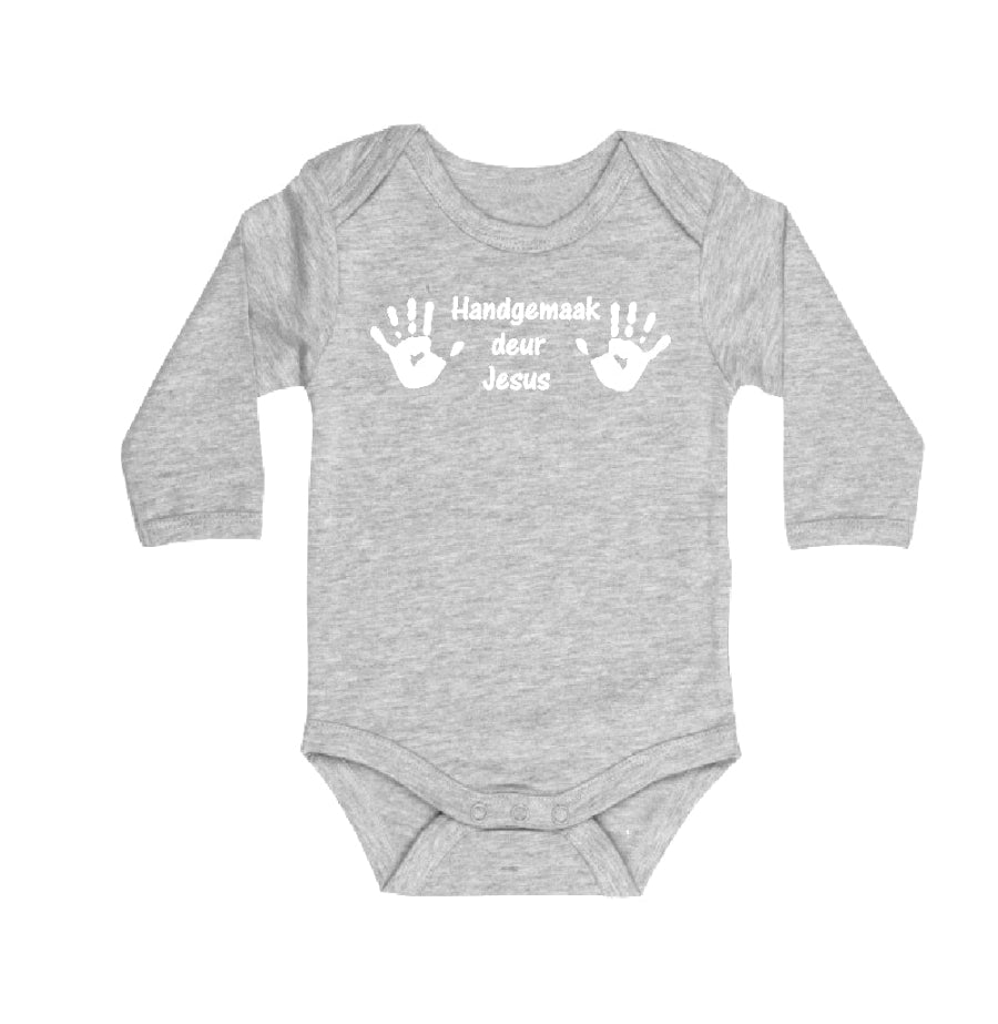 HandgemaakdeurJ esus-Christian Baby Onesie-Grey - South Africa