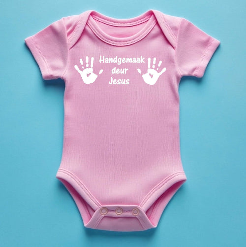 Handgemaak - Christian Baby Onesie (Pink SS)