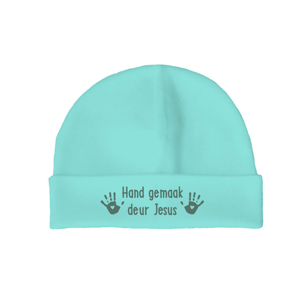 Handgemaak deur Jesus - Christian Baby Beanie (Aqua)