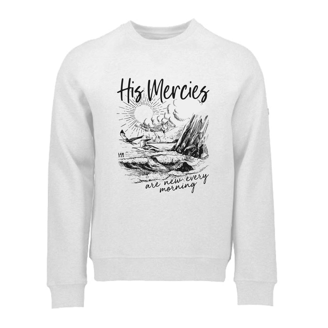 His Mercies - Christian Hoodie (White)