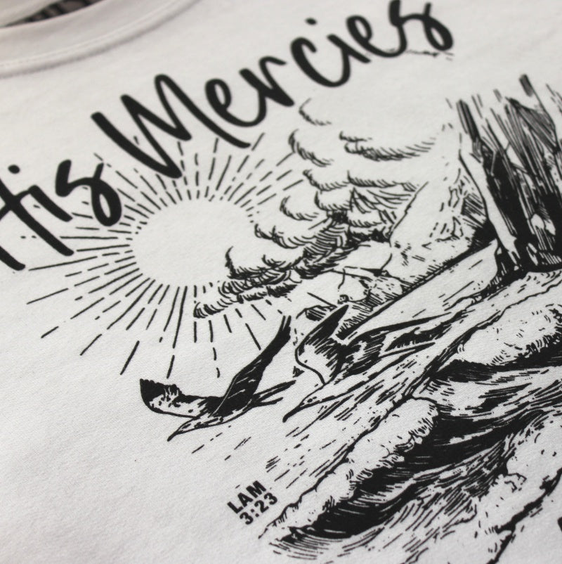His Mercies - Christian Sweater (White)