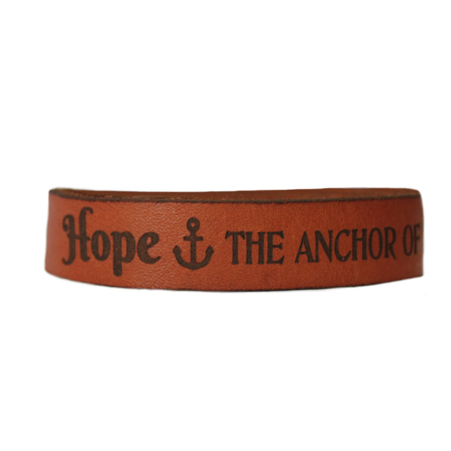 Hope the anchor of my soul-Christian Leather Wristband - South Africa
