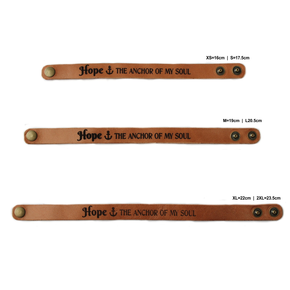 Hope the anchor of my soul - Christian Leather Wristband