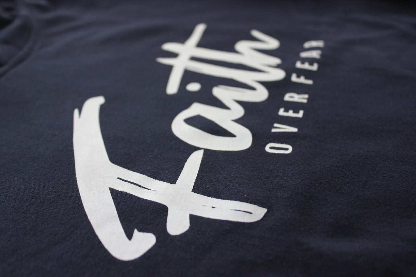 Faith over Fear - Christian Hoodie (Navy)