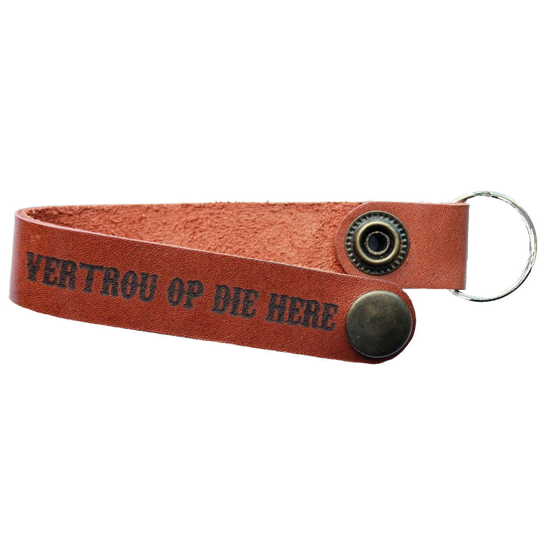Vertrou Volkome op die Here - Leather Keyring