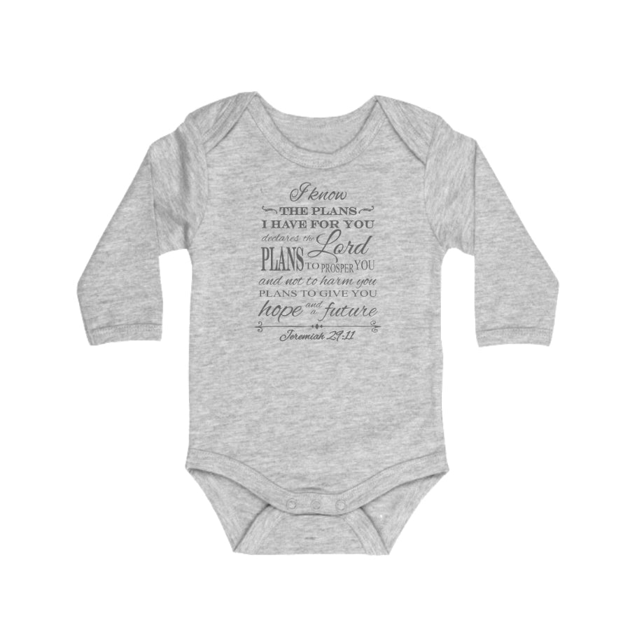 I know the plans I have for you-Christian Baby onesie-Grey - South Africa