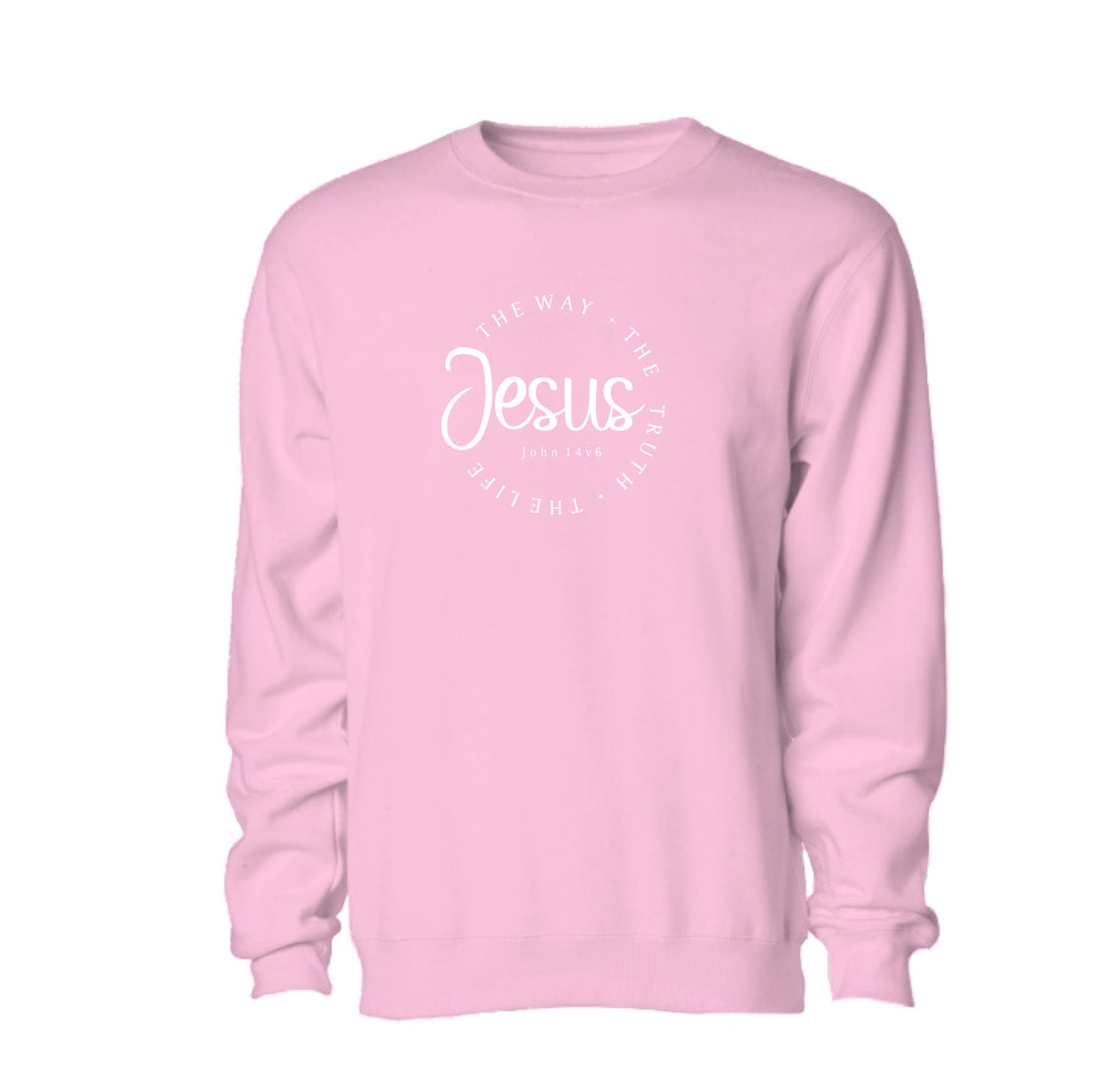 Jesus The Way - Christian Ladies Sweater - (Dusty Pink)