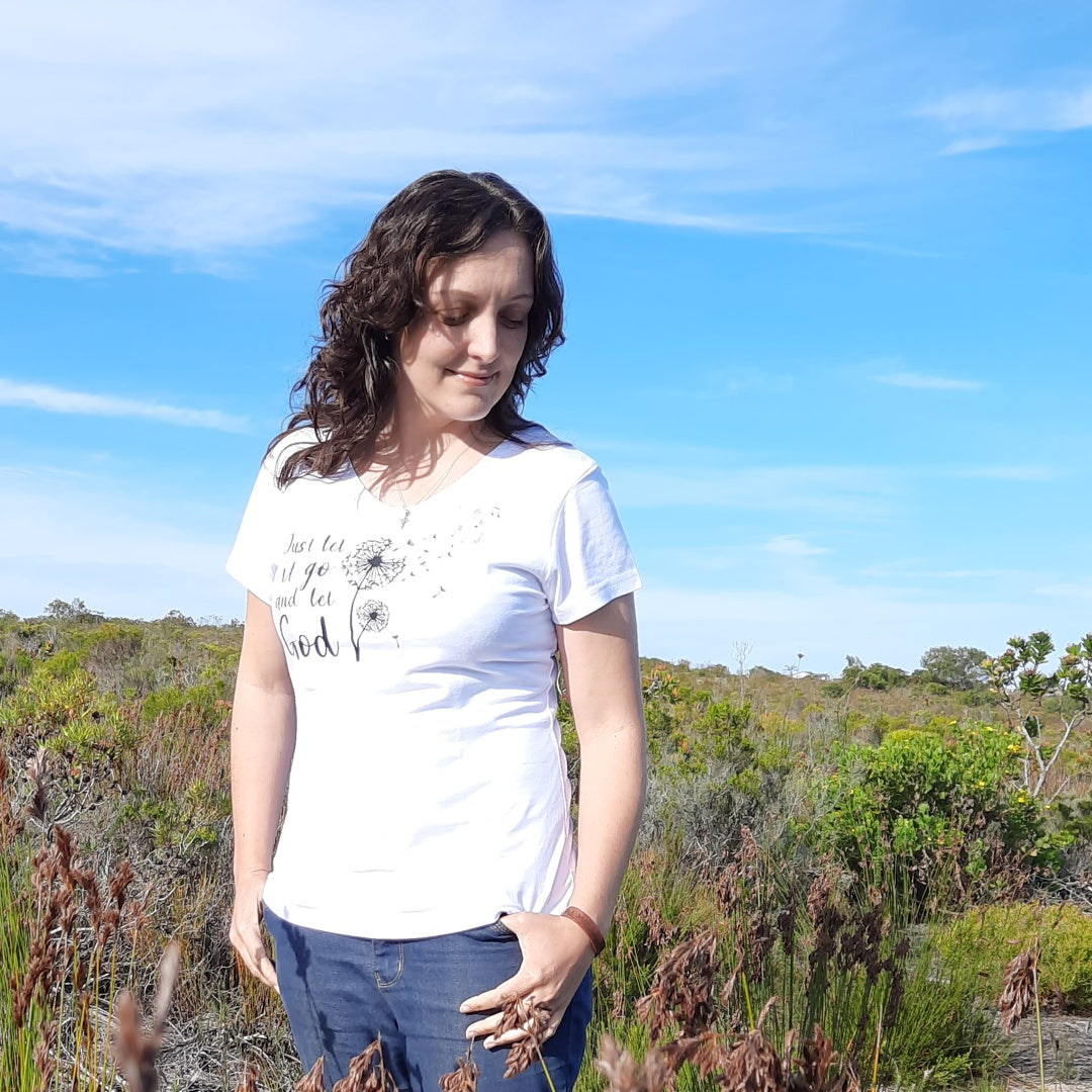 White Just let it Go-ladies Christian T-shirt South Africa-ITG Clothing 2
