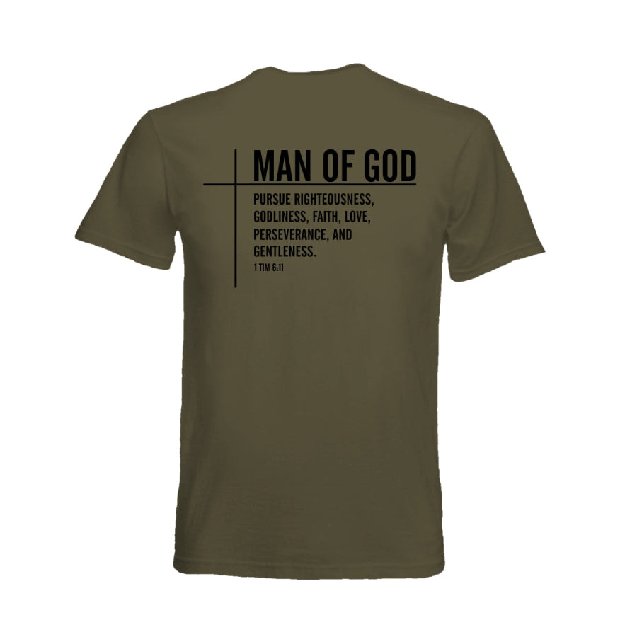 Man_of_God_Christian_T_shirt_-_Khaki_back - South Africa