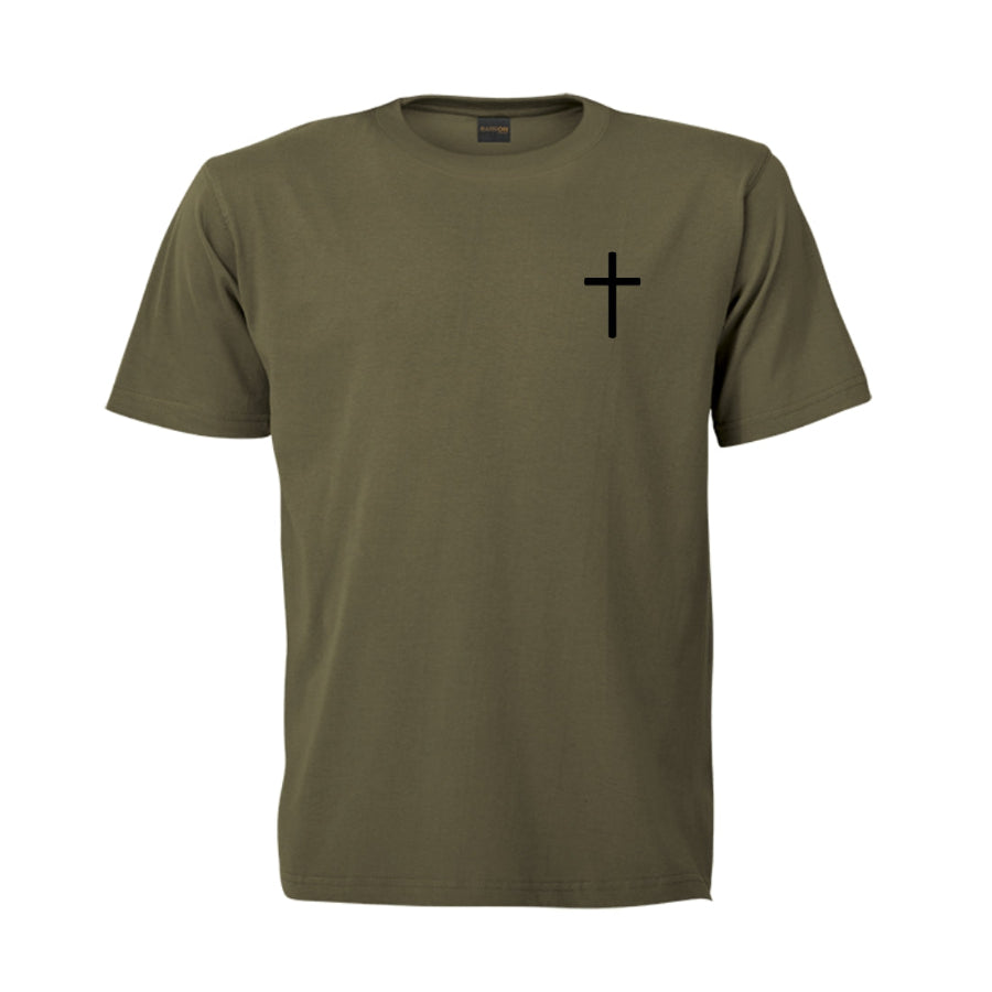 Man of God Christian Tshirt-Khaki- South Africa - Front
