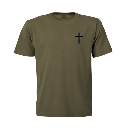 Man of God Christian Tshirt-Khaki- South Africa - Front