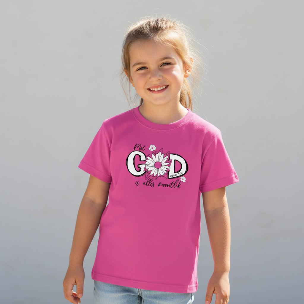 Met God is alles moontlik - Afrikaans Christian kids T (Pink)