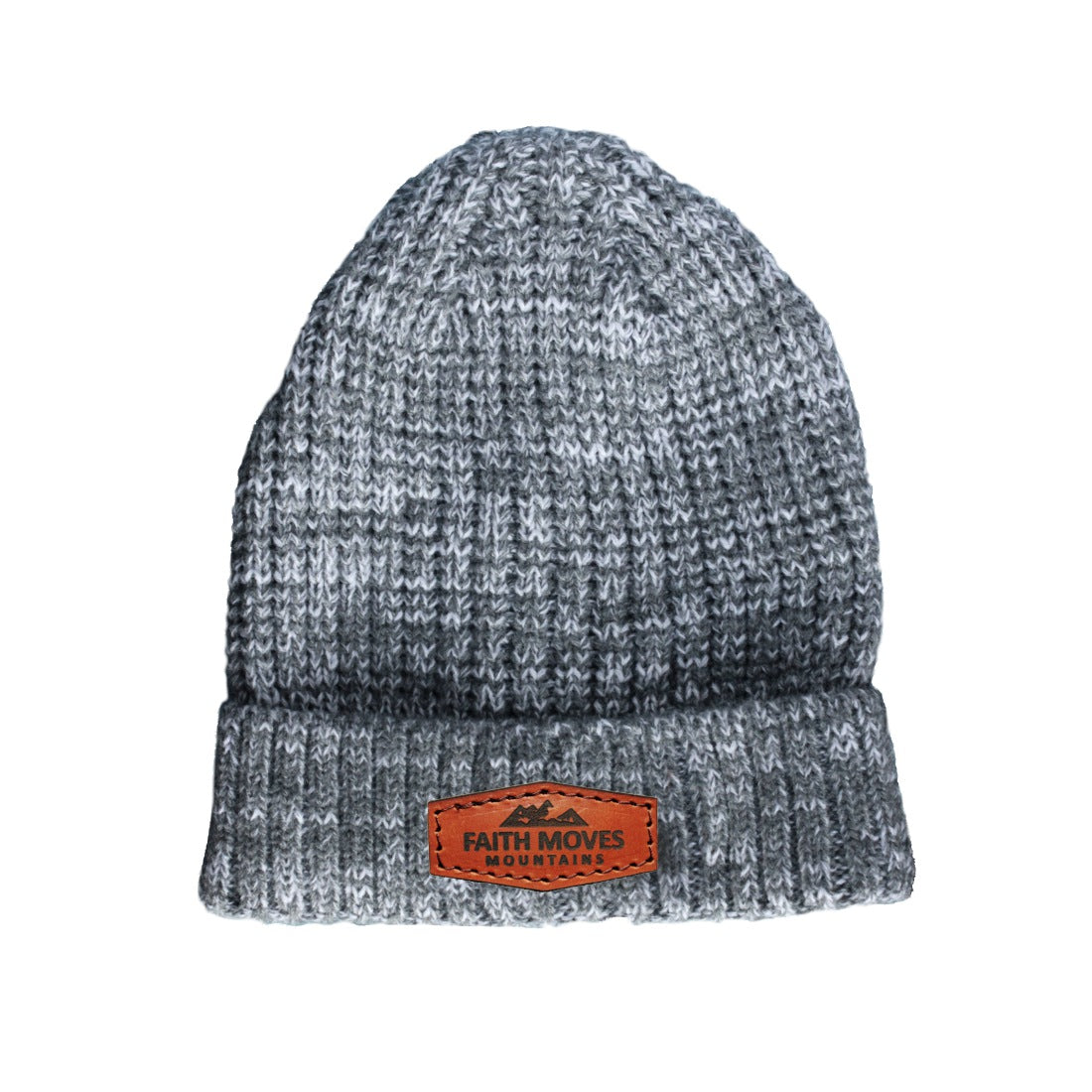 Faith moves Mountains - Christian Beanie (Grey Melange)